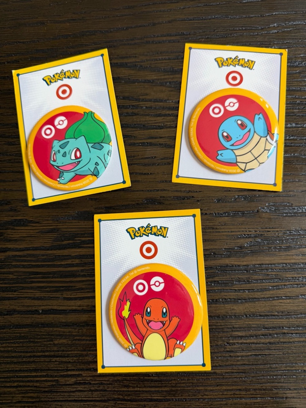 Target x Pokemon Limited Edition Pins Complete Set Charmander Bulbasaur
Squirtle